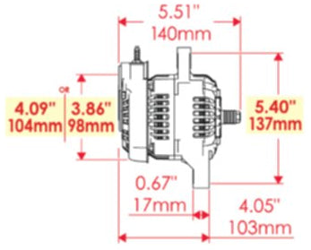 ALTERNATOR,DENSO,ONE WIRE,75 AMP