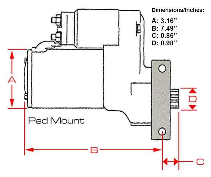 STARTER,ULTRA TORQUE,SBC,168 TOOTH, STAGGERED MOUNT,RAM JET 350,502