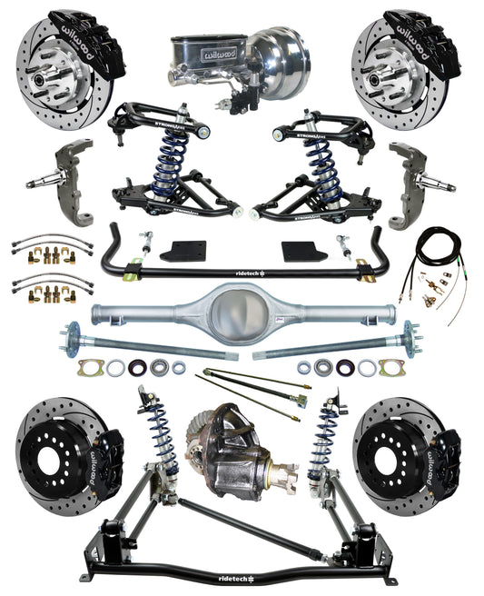 COILOVER & 4-LINK SYSTEM,CURRIE REAR END,WILWOOD 12" DRILLED,6 PISTON FRONT,BLCK
