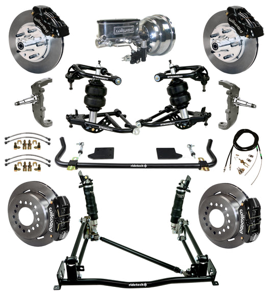 AIR RIDE & 4-LINK SYSTEM,ARMS,WILWOOD 11" BRAKES,BLACK CALIPERS,55-57 CHEVY