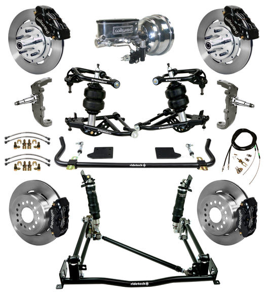AIR RIDE & 4-LINK SYSTEM,ARMS,WILWOOD 12" BRAKES,BLACK CALIPERS,55-57 CHEVY