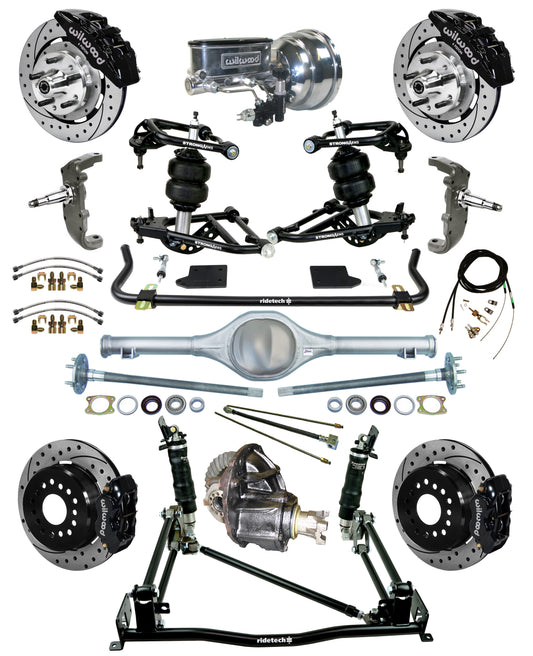 AIR RIDE & 4-LINK SYSTEM,CURRIE REAR END,WILWOOD 12" DRILLED,6 PISTON FRONT,BLCK
