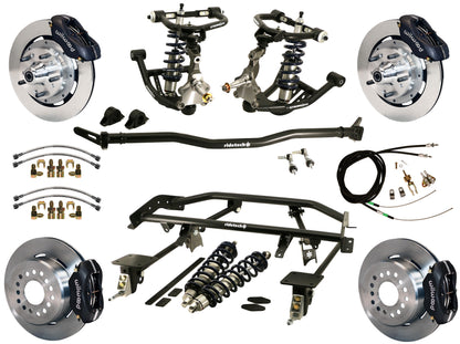 COILOVER & STRONGARM SYSTEM,BARS,WILWOOD 12" BRAKES,BLACK CALIPERS,59-64 CHEVY