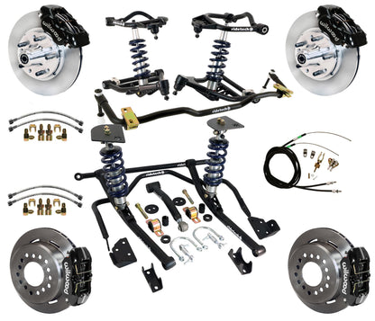 COILOVER & STRONGARM SYSTEM,BARS,WILWOOD 11" BRAKES,BLACK CALIPERS,59-64 CHEVY