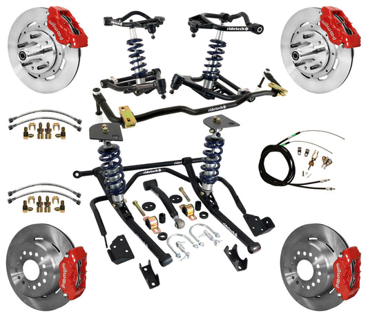 COILOVER & STRONGARM SYSTEM,BARS,WILWOOD 12" BRAKES,RED CALIPERS,59-64 CHEVY