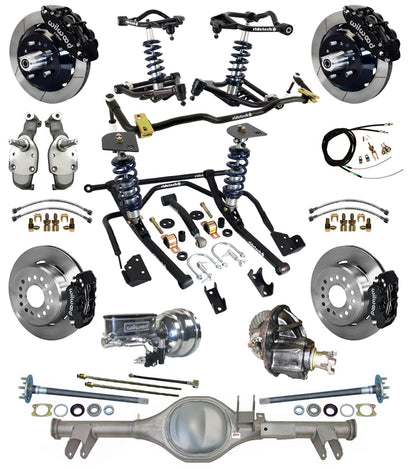 COILOVER SYSTEM,CURRIE REAR END,WILWOOD 13/12",BLACK,SPINDLES,59-64 CHEVY