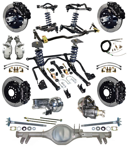 COILOVER SYSTEM,CURRIE REAR END,WILWOOD 13",BLACK,SPINDLES,59-64 CHEVY