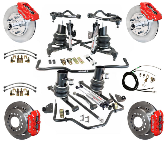 AIR RIDE & STRONGARM SYSTEM,WILWOOD 11" BRAKES,RED CALIPERS,59-64 CHEVY