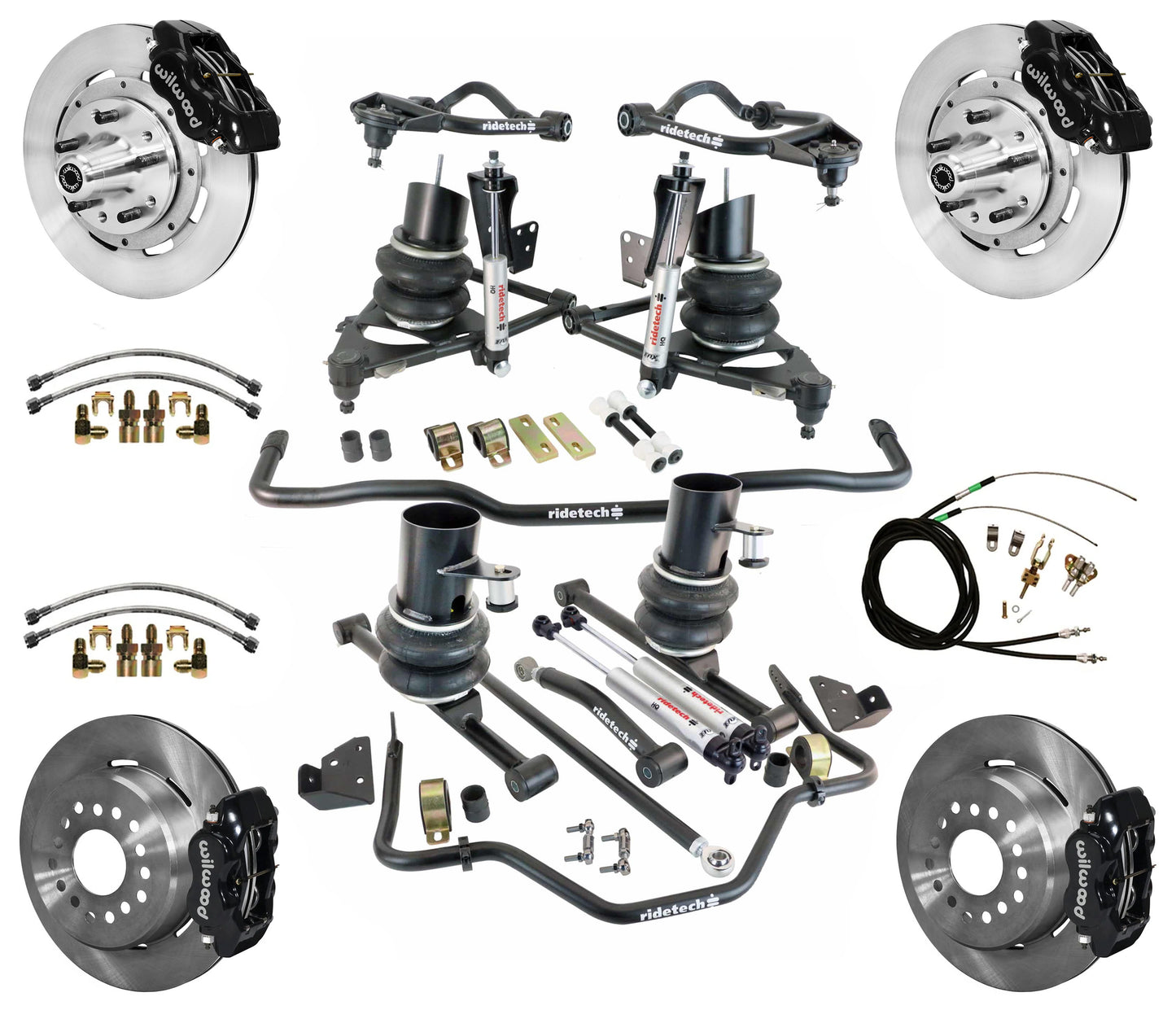 AIR RIDE & STRONGARM SYSTEM,WILWOOD 12" BRAKES,BLACK CALIPERS,59-64 CHEVY
