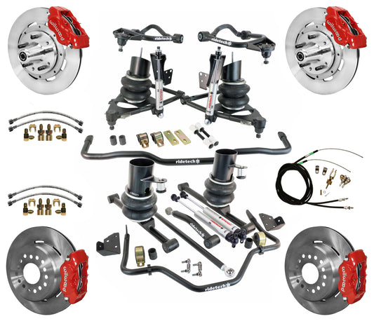 AIR RIDE & STRONGARM SYSTEM,WILWOOD 12" BRAKES,RED CALIPERS,59-64 CHEVY