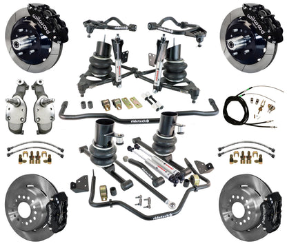 AIR RIDE SYSTEM,WILWOOD 13/12" BRAKES,BLACK CALIPERS,SPINDLES,59-64 CHEVY