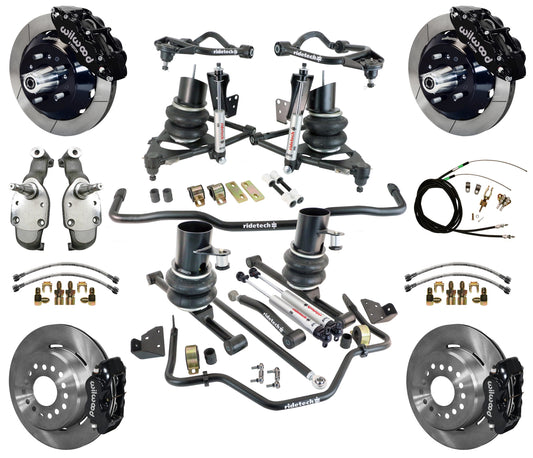 AIR RIDE SYSTEM,WILWOOD 13/12" BRAKES,BLACK CALIPERS,SPINDLES,59-64 CHEVY