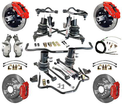 AIR RIDE SYSTEM,WILWOOD 13/12" BRAKES,RED CALIPERS,SPINDLES,59-64 CHEVY