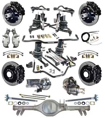 AIR RIDE SYSTEM,CURRIE REAR END,WILWOOD 13",BLACK,SPINDLES,59-64 CHEVY
