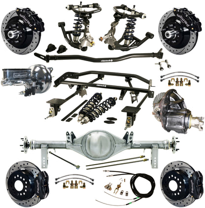 COILOVER & 4-LINK SYSTEM,CURRIE REAR END,WILWOOD 13"/12" DRILLED BRAKES,BLACK