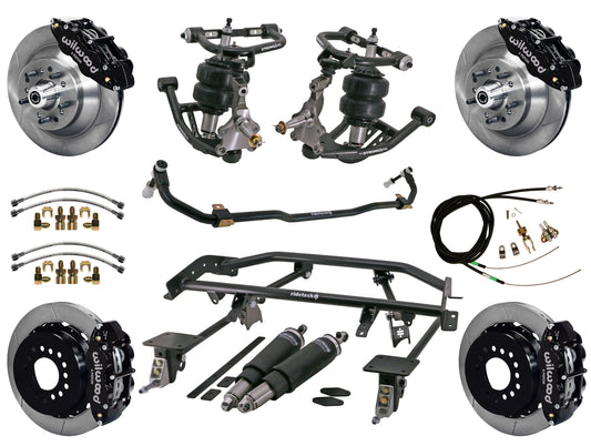 AIR RIDE & 4-LINK SYSTEM,WILWOOD 13" BRAKES,BLACK CALIPERS,67-69 GM F-BODY