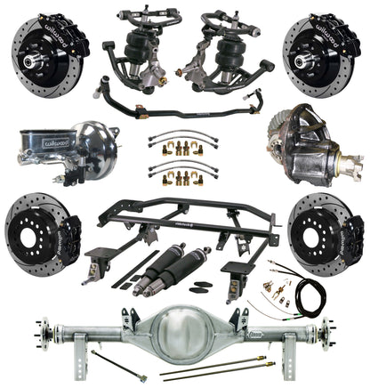 AIR RIDE & 4-LINK SYSTEM,CURRIE REAR END,WILWOOD 13"/12" DRILLED BRAKES,BLACK