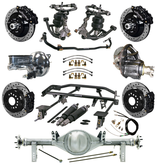 AIR RIDE & 4-LINK SYSTEM,CURRIE REAR END,WILWOOD 13"/12" DRILLED BRAKES,BLACK