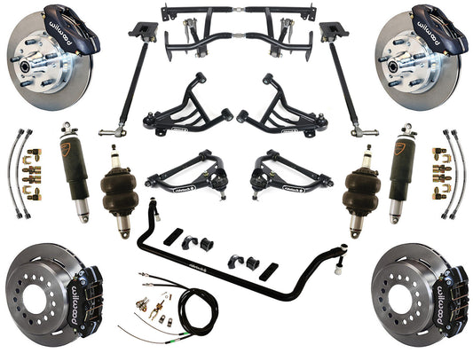 AIR RIDE & 4-LINK SYSTEM,WILWOOD 11" BRAKES,BLACK CALIPERS,70-81 GM F-BODY