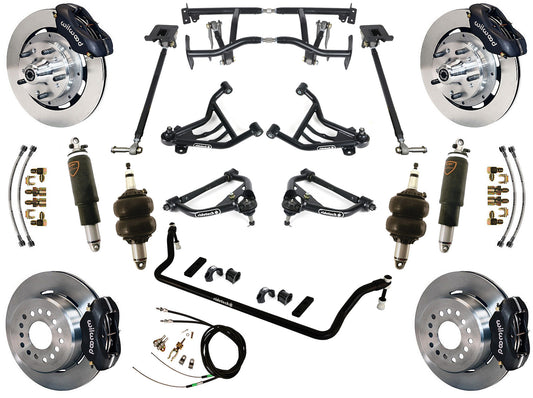 AIR RIDE & 4-LINK SYSTEM,WILWOOD 12" BRAKES,BLACK CALIPERS,70-81 GM F-BODY