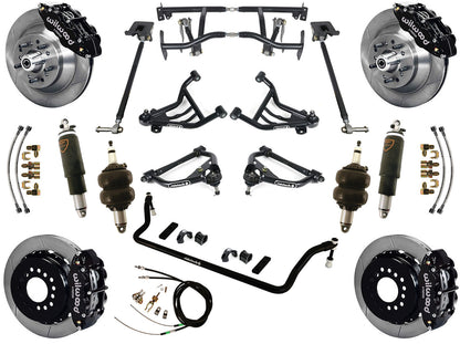 AIR RIDE & 4-LINK SYSTEM,WILWOOD 13" BRAKES,BLACK CALIPERS,70-81 GM F-BODY