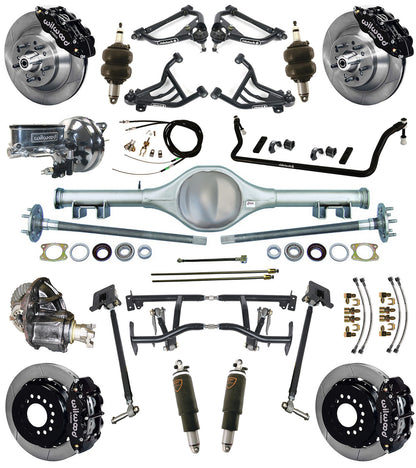 AIR RIDE & 4-LINK SYSTEM,CURRIE REAR END,WILWOOD 13" BRAKES,BLACK,70-81 GM F