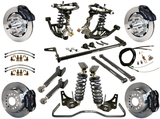 COILOVER SYSTEM,ARMS,BARS,WILWOOD 12" BRAKES,BLACK CALIPERS,68-72 GM A-BODY