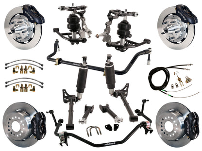 AIR RIDE SYSTEM,ARMS,BARS,WILWOOD 12" BRAKES,BLACK CALIPERS,68-72 GM A-BODY
