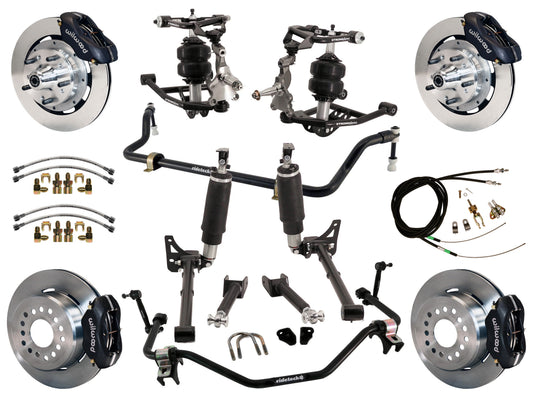 AIR RIDE SYSTEM,ARMS,BARS,WILWOOD 12" BRAKES,BLACK CALIPERS,68-72 GM A-BODY