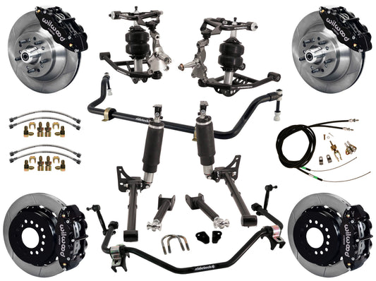 AIR RIDE SYSTEM,ARMS,BARS,WILWOOD 13" BRAKES,BLACK CALIPERS,68-72 GM A-BODY