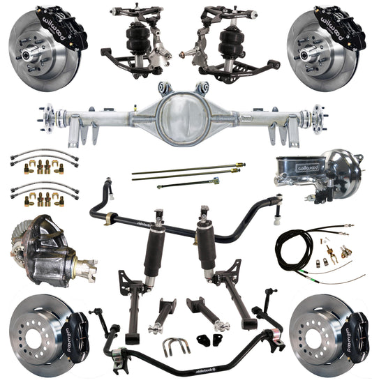 AIR RIDE SYSTEM,ARMS,BARS,CURRIE REAR END,WILWOOD 13"/12" BRAKES,BLACK,68-72 A-