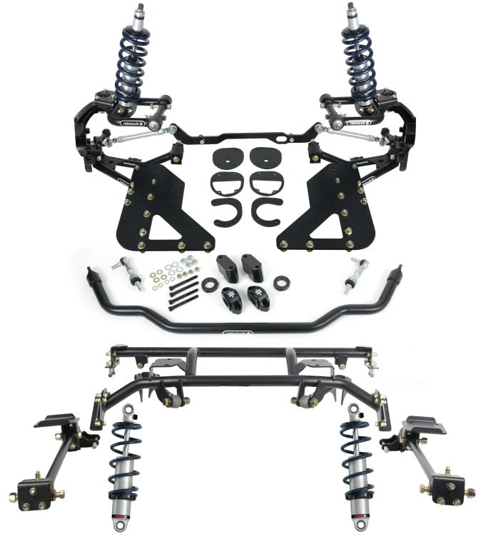 COILOVER & 4-LINK SYSTEM,CONTROL ARMS,62-67 CHEVY II,HUB SPINDLE