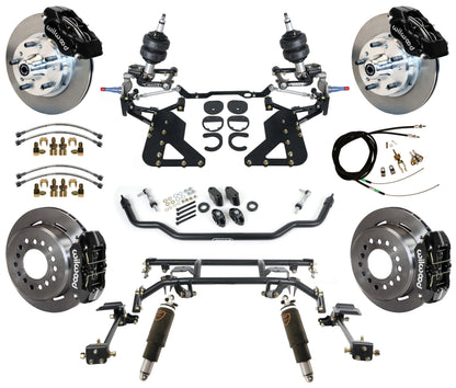 AIR RIDE & 4-LINK SYSTEM,WILWOOD 11" BRAKES,BLACK CALIPERS,62-67 CHEVY II
