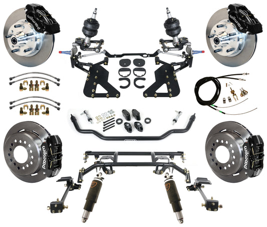 AIR RIDE & 4-LINK SYSTEM,WILWOOD 11" BRAKES,BLACK CALIPERS,62-67 CHEVY II