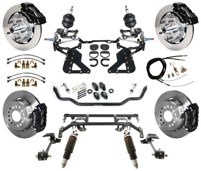 AIR RIDE & 4-LINK SYSTEM,WILWOOD 12" BRAKES,BLACK CALIPERS,62-67 CHEVY II