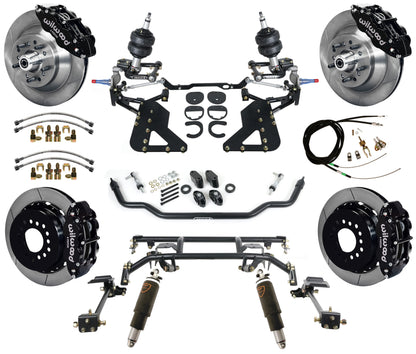 AIR RIDE & 4-LINK SYSTEM,WILWOOD 13" BRAKES,BLACK CALIPERS,62-67 CHEVY II