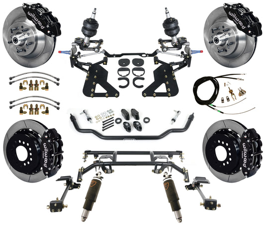 AIR RIDE & 4-LINK SYSTEM,WILWOOD 13" BRAKES,BLACK CALIPERS,62-67 CHEVY II