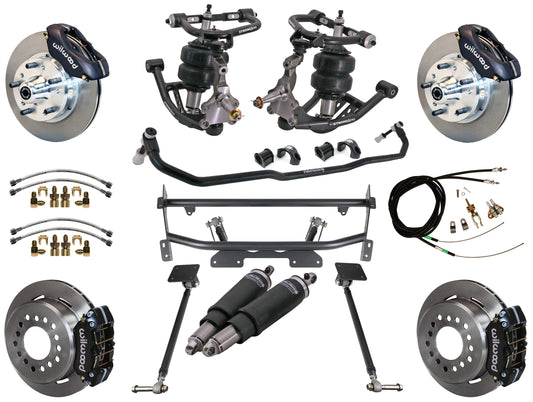 AIR RIDE & 4-LINK SYSTEM,WILWOOD 11" BRAKES,BLACK CALIPERS,68-74 NOVA