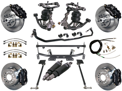 AIR RIDE & 4-LINK SYSTEM,WILWOOD 13"/12" BRAKES,BLACK CALIPERS,68-74 NOVA
