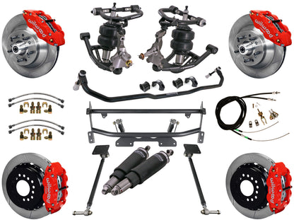 AIR RIDE & 4-LINK SYSTEM,WILWOOD 13" BRAKES,RED CALIPERS,68-74 NOVA