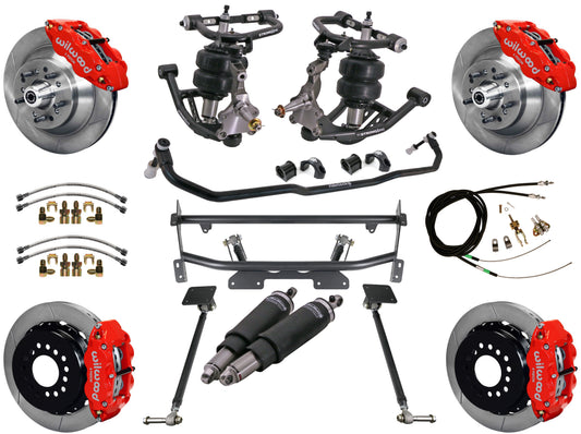 AIR RIDE & 4-LINK SYSTEM,WILWOOD 13" BRAKES,RED CALIPERS,68-74 NOVA