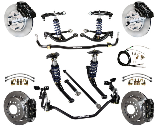 COILOVER SYSTEM,WILWOOD 11" BRAKES,BLACK,65-66 IMPALA,B-BODY