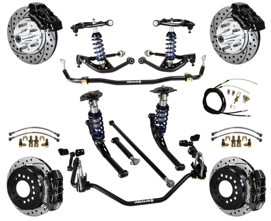 COILOVER SYSTEM,WILWOOD 11" DRILL,BLACK,65-66 IMPALA,B-BODY