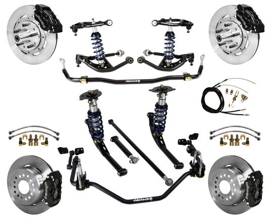COILOVER SYSTEM,WILWOOD 12" BRAKES,BLACK,65-66 IMPALA,B-BODY