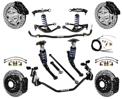 COILOVER SYSTEM,WILWOOD 12" DRILL,BLACK,67-70 IMPALA,B-BODY
