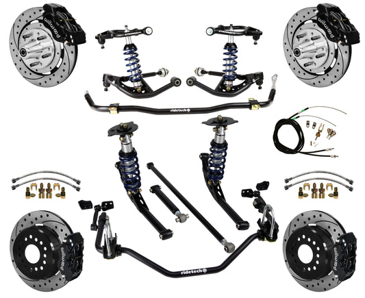 COILOVER SYSTEM,WILWOOD 12" DRILL,BLACK,65-66 IMPALA,B-BODY