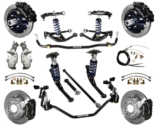 COILOVER SYSTEM,WILWOOD 13/12" BRAKES,BLACK,65-66 IMPALA,B-BODY