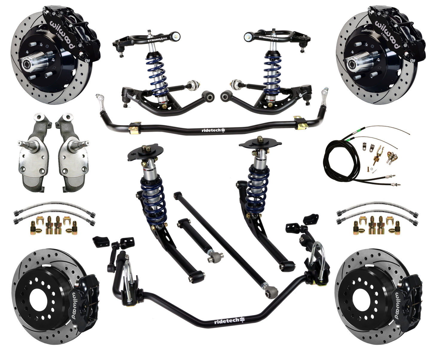 COILOVER SYSTEM,WILWOOD 13/12" DRILL,BLACK,65-66 IMPALA,B-BODY