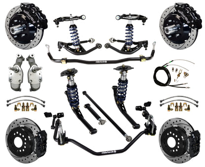COILOVER SYSTEM,WILWOOD 13/12" DRILL,BLACK,65-66 IMPALA,B-BODY