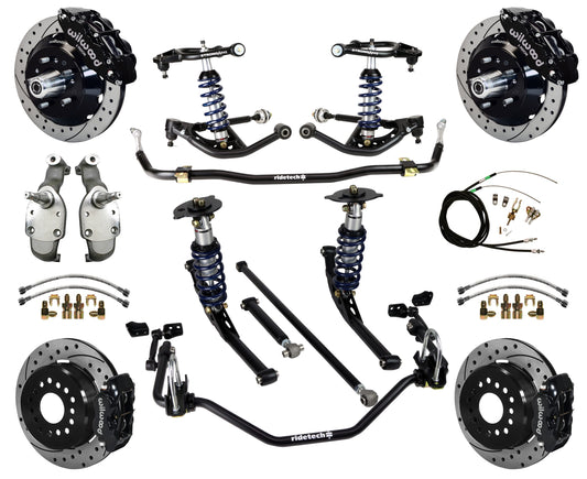 COILOVER SYSTEM,WILWOOD 13/12" DRILL,BLACK,65-66 IMPALA,B-BODY